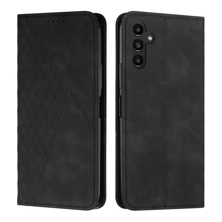 For Samsung Galaxy A24 4G Diamond Pattern Skin Feel Magnetic Leather Phone Case