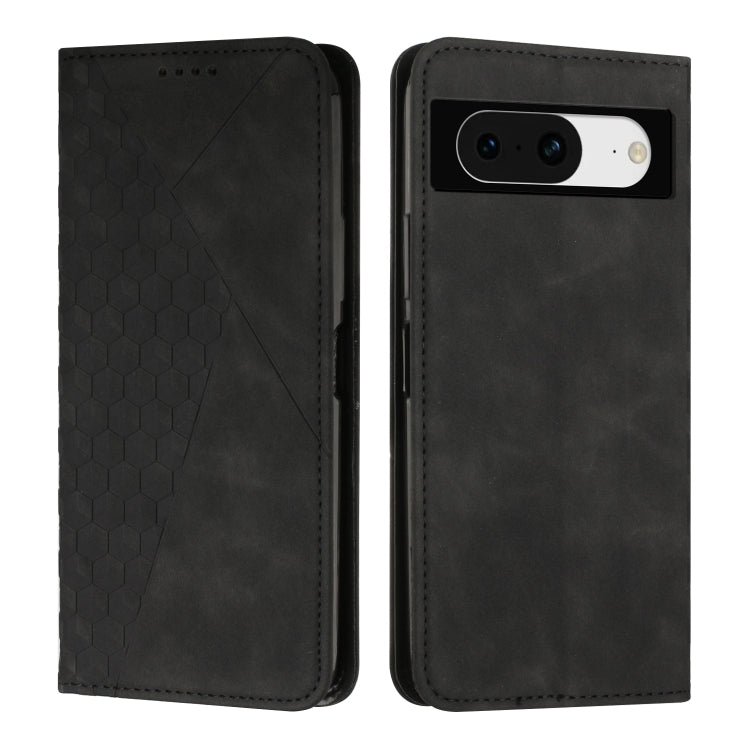 For Google Pixel 8 Diamond Pattern Skin Feel Magnetic Leather Phone Case