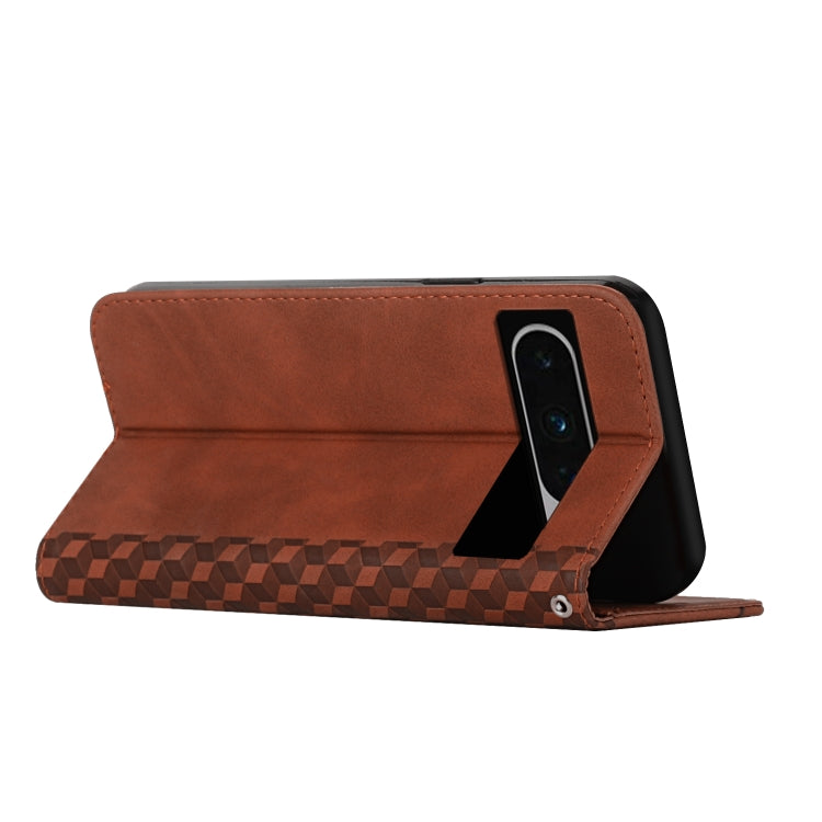 For Google Pixel 8 Pro Diamond Pattern Skin Feel Magnetic Leather Phone Case