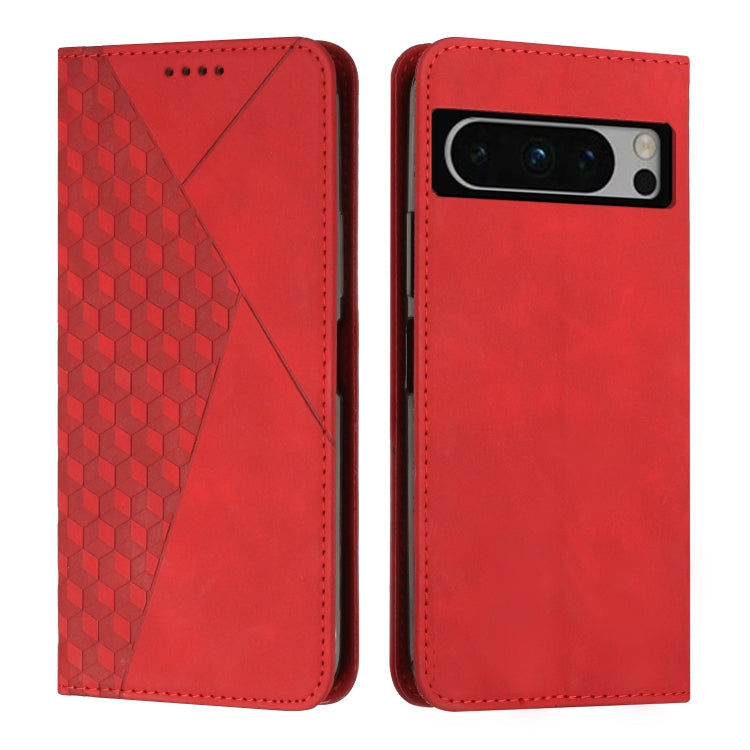 For Google Pixel 8 Pro Diamond Pattern Skin Feel Magnetic Leather Phone Case