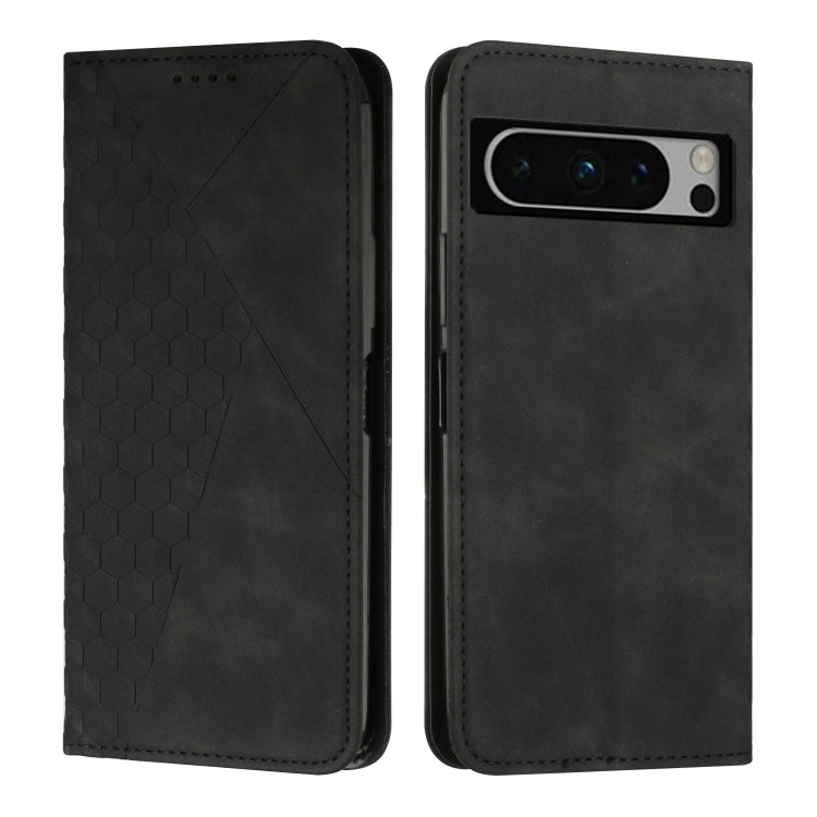For Google Pixel 8 Pro Diamond Pattern Skin Feel Magnetic Leather Phone Case