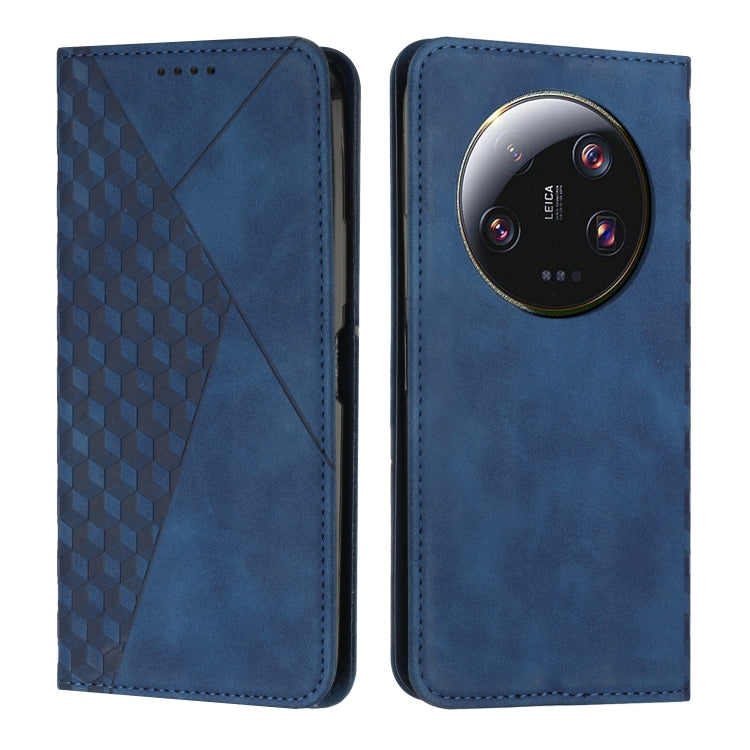 For Xiaomi 13 Ultra Diamond Pattern Skin Feel Magnetic Leather Phone Case