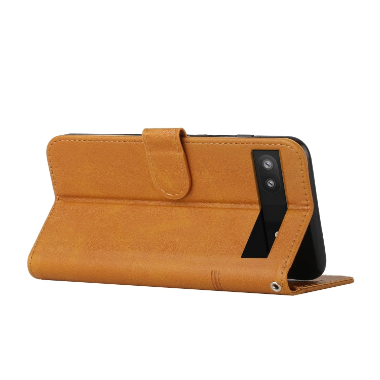 For Google Pixel 7a Stitching Calf Texture Buckle Leather Phone Case