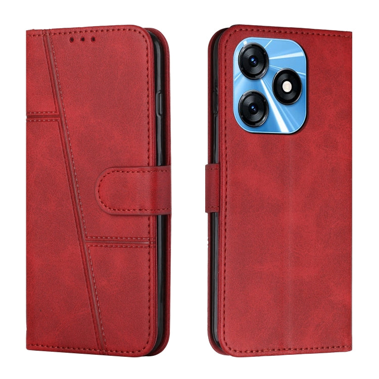 For Tecno Spark 10 Stitching Calf Texture Buckle Leather Phone Case