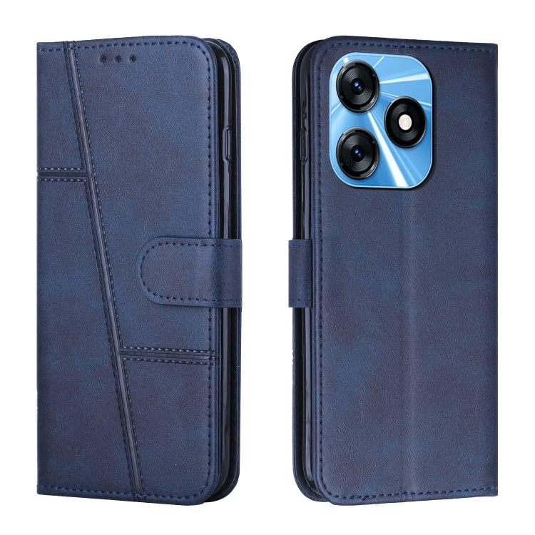 For Tecno Spark 10 Stitching Calf Texture Buckle Leather Phone Case
