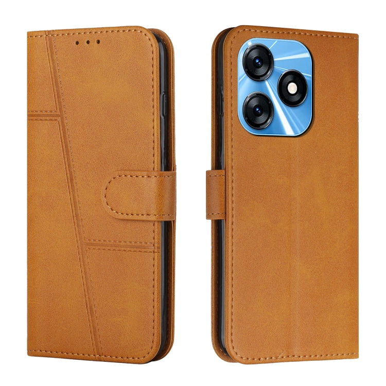 For Tecno Spark 10 Stitching Calf Texture Buckle Leather Phone Case