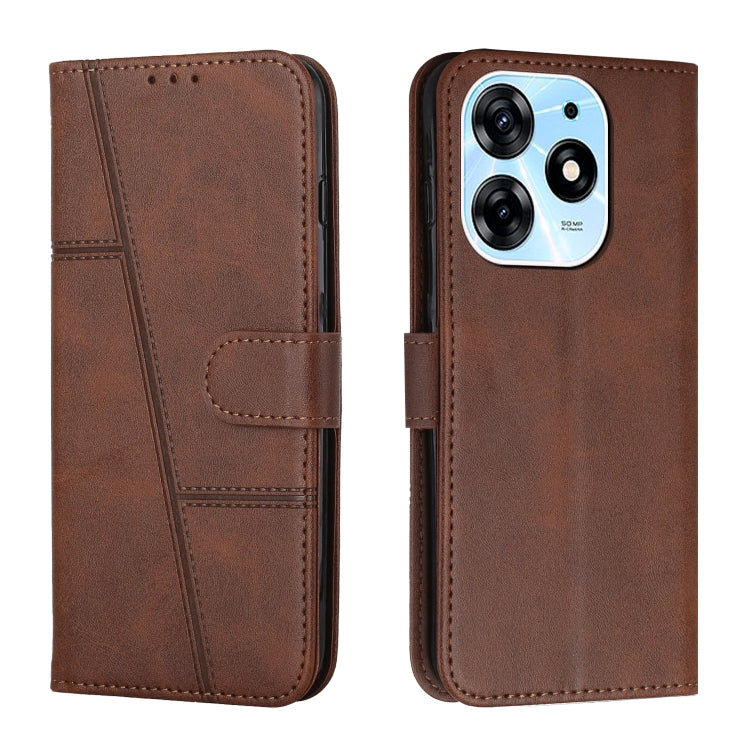 For Tecno Spark 10 Pro Stitching Calf Texture Buckle Leather Phone Case