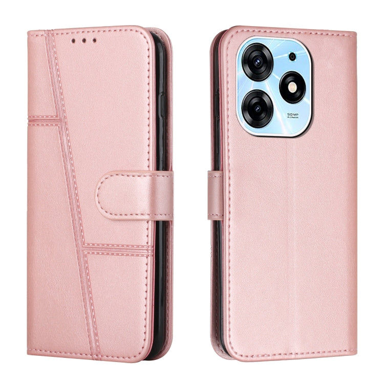 For Tecno Spark 10 Pro Stitching Calf Texture Buckle Leather Phone Case