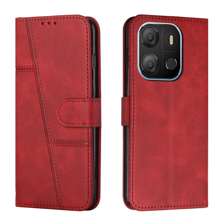 For Tecno Pop 7 Stitching Calf Texture Buckle Leather Phone Case