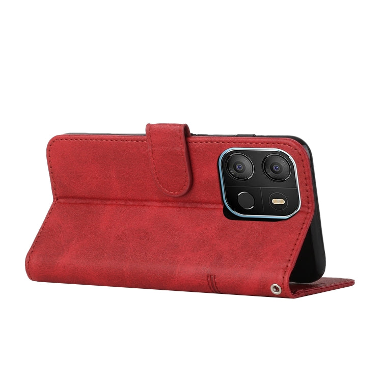 For Tecno Pop 7 Stitching Calf Texture Buckle Leather Phone Case