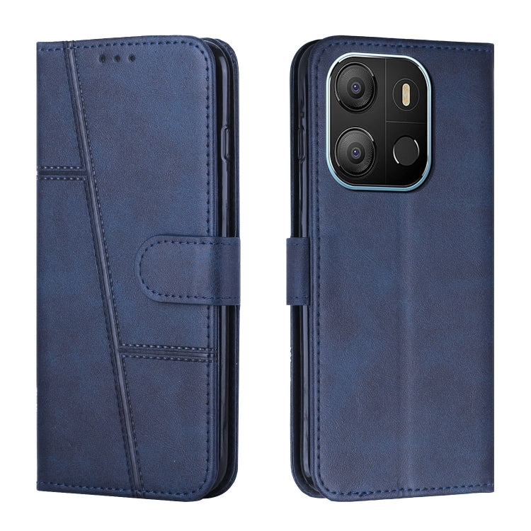 For Tecno Pop 7 Stitching Calf Texture Buckle Leather Phone Case
