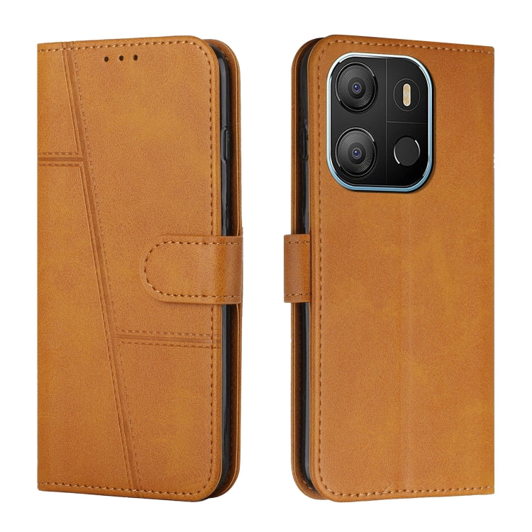 For Tecno Pop 7 Stitching Calf Texture Buckle Leather Phone Case