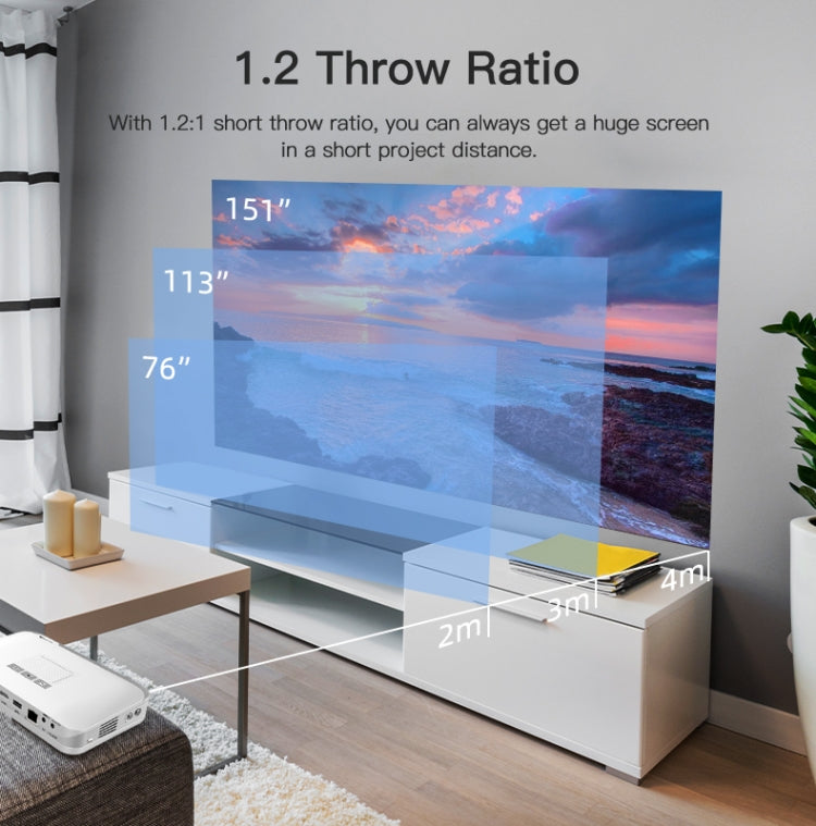 WOWOTO T9S TI DLP DMD 0.45 1280 x 800 4K 350ANSI RGB LED Smart Projector