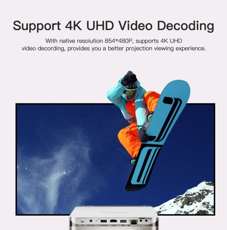 WOWOTO T9S TI DLP DMD 0.45 1280 x 800 4K 350ANSI RGB LED Smart Projector