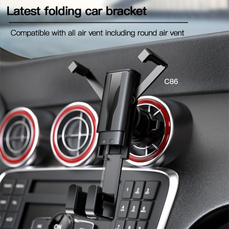 Yesido C86 Foldable Air Outlet Gravity Car Phone Holder(Black)