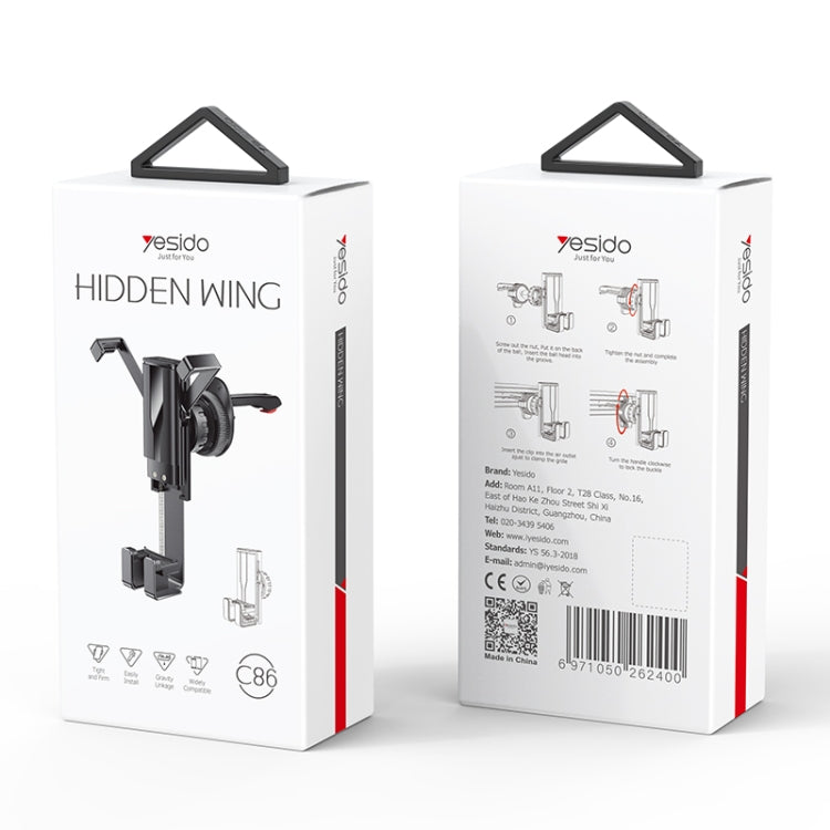 Yesido C86 Foldable Air Outlet Gravity Car Phone Holder(Black)