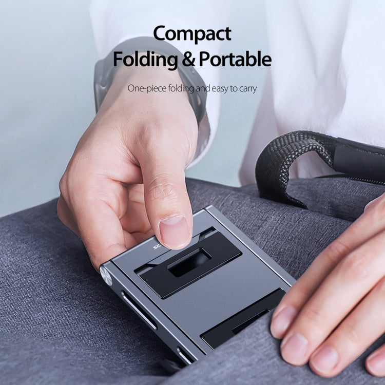 DUX DUCIS Foldable Z Shaped Aluminum Alloy Mobile Phone Holder(Lead Color)