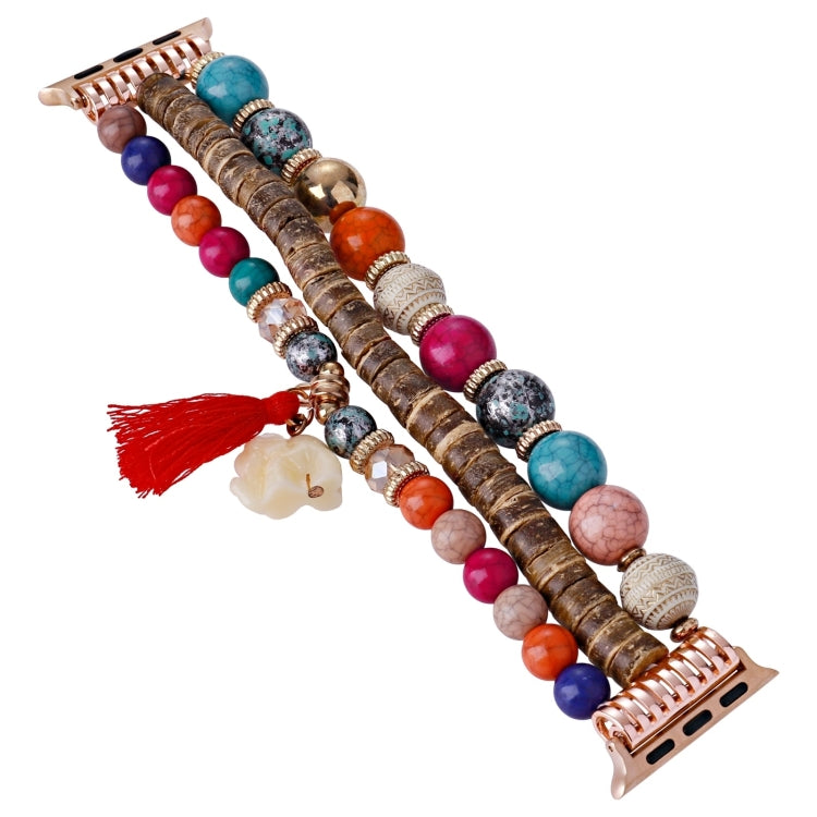 Beads Elephant Pendant Watch Band For Apple Watch Series 10 42mm