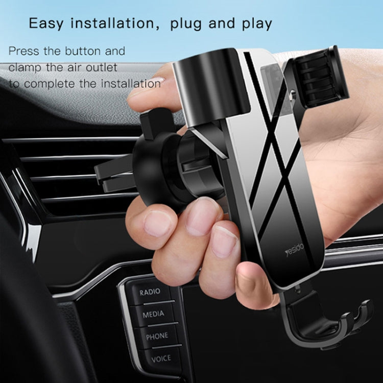 Yesido C87 Car Air Outlet Mirror Gravity Phone Mount Holder(Black)