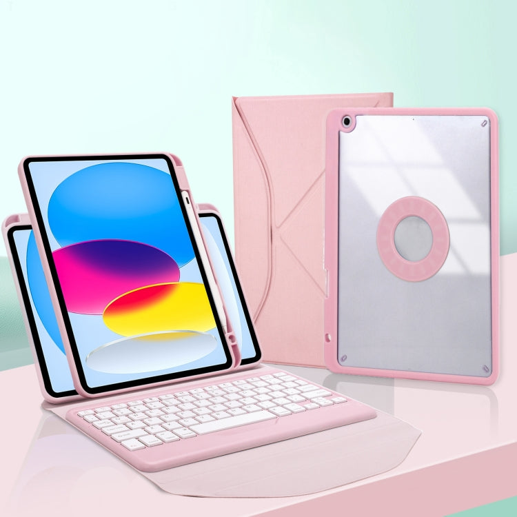 Z10B For iPad 10th Gen 10.9 2022 Pen Slot Bluetooth Keyboard Leather Tablet Case