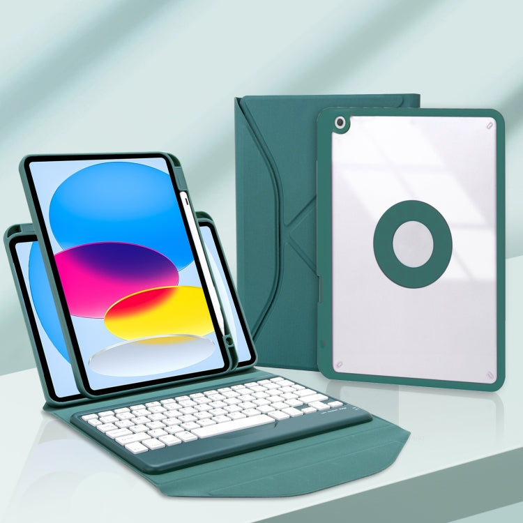 Z10B For iPad 10th Gen 10.9 2022 Pen Slot Bluetooth Keyboard Leather Tablet Case