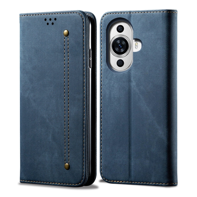 For Huawei Nova 11 Pro Denim Texture Casual Style Horizontal Flip Leather Case