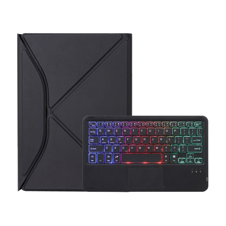 Z10B-AS For iPad 10th Gen 10.9 2022 Pen Slot Touchpad Backlight Bluetooth Keyboard Leather Tablet Case