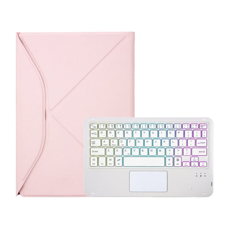 Z10B-AS For iPad 10th Gen 10.9 2022 Pen Slot Touchpad Backlight Bluetooth Keyboard Leather Tablet Case