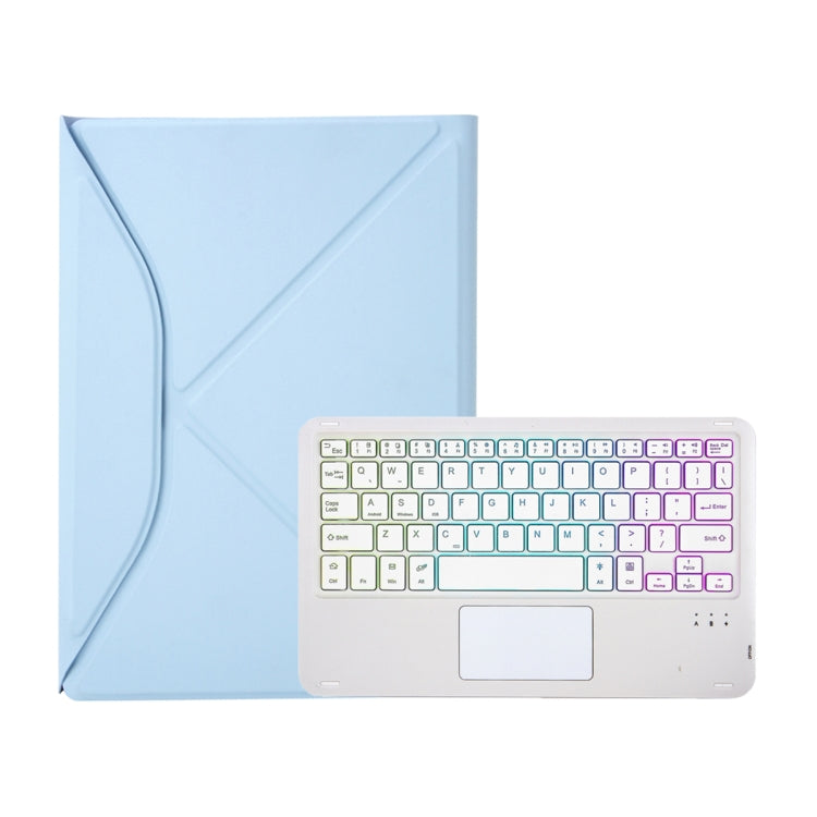 Z10B-AS For iPad 10th Gen 10.9 2022 Pen Slot Touchpad Backlight Bluetooth Keyboard Leather Tablet Case