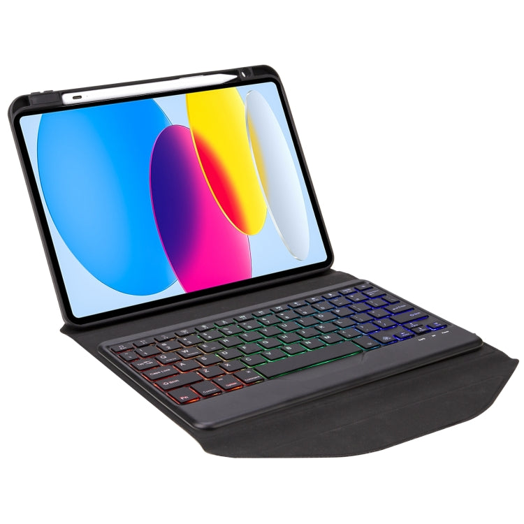 Z10BS For iPad 10th Gen 10.9 2022 Pen Slot Backlight Bluetooth Keyboard Leather Tablet Case