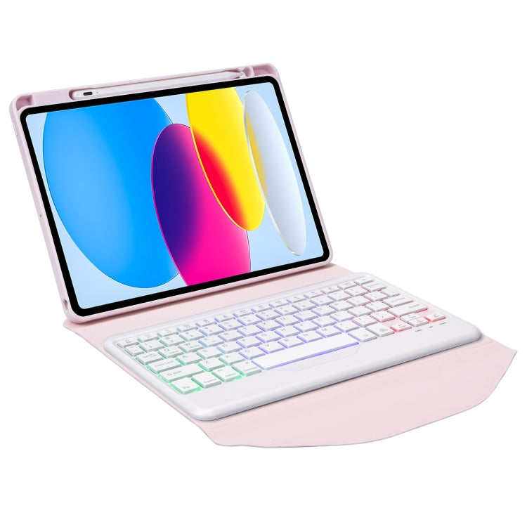 Z10BS For iPad 10th Gen 10.9 2022 Pen Slot Backlight Bluetooth Keyboard Leather Tablet Case