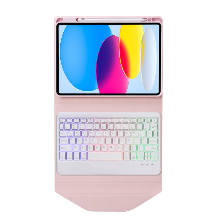 Z10BS For iPad 10th Gen 10.9 2022 Pen Slot Backlight Bluetooth Keyboard Leather Tablet Case