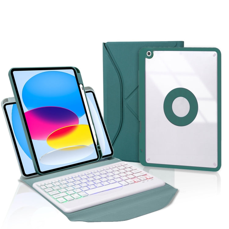 Z10BS For iPad 10th Gen 10.9 2022 Pen Slot Backlight Bluetooth Keyboard Leather Tablet Case