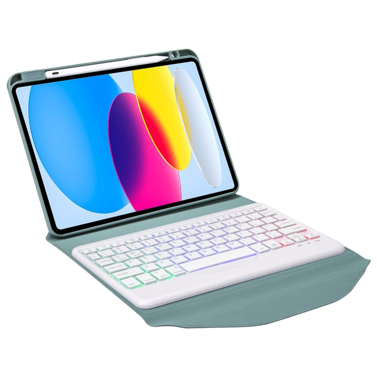 Z10BS For iPad 10th Gen 10.9 2022 Pen Slot Backlight Bluetooth Keyboard Leather Tablet Case