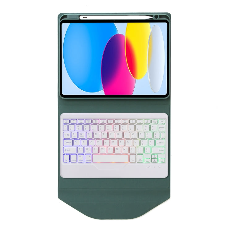 Z10BS For iPad 10th Gen 10.9 2022 Pen Slot Backlight Bluetooth Keyboard Leather Tablet Case