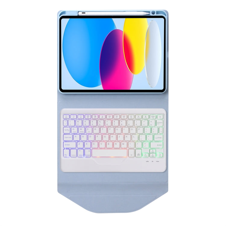 Z10BS For iPad 10th Gen 10.9 2022 Pen Slot Backlight Bluetooth Keyboard Leather Tablet Case