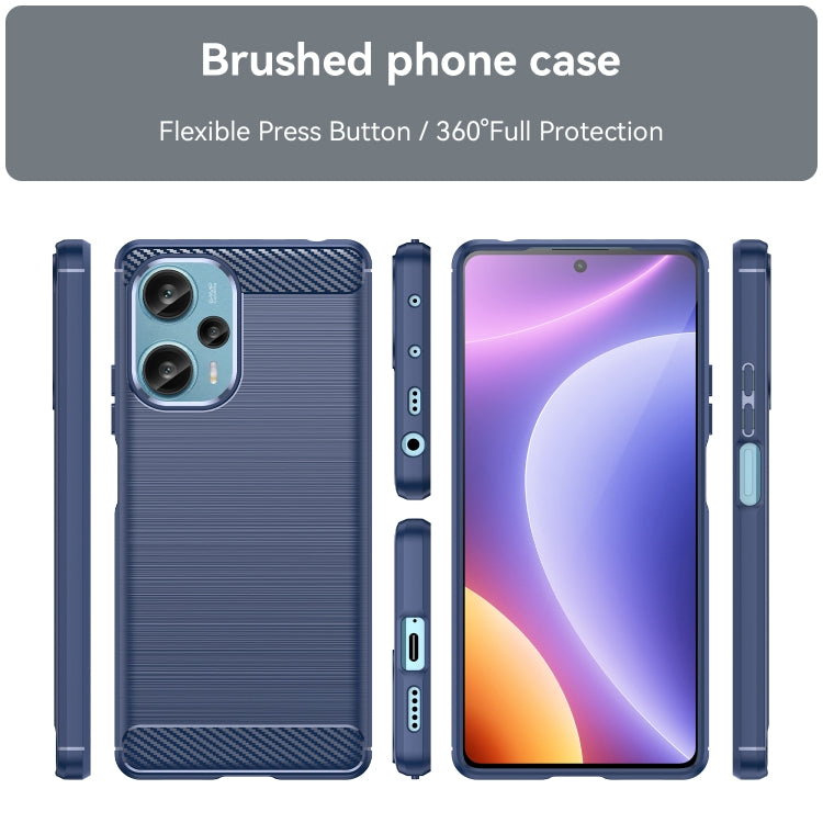 For Xiaomi Redmi Note 12 Turbo 5G Brushed Texture Carbon Fiber TPU Phone Case