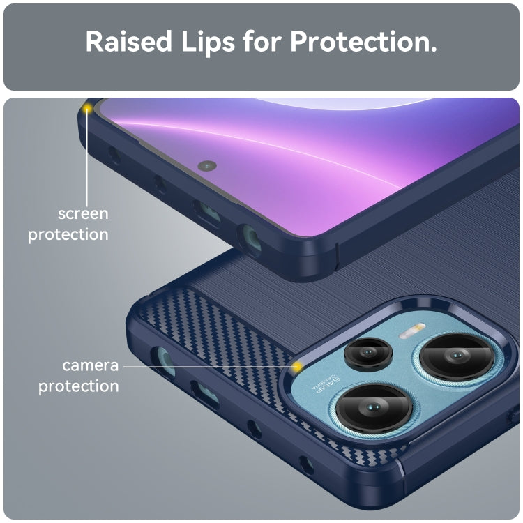 For Xiaomi Redmi Note 12 Turbo 5G Brushed Texture Carbon Fiber TPU Phone Case