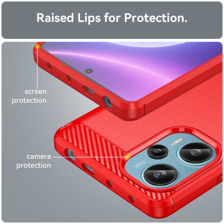 For Xiaomi Redmi Note 12 Turbo 5G Brushed Texture Carbon Fiber TPU Phone Case