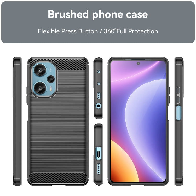 For Xiaomi Redmi Note 12 Turbo 5G Brushed Texture Carbon Fiber TPU Phone Case