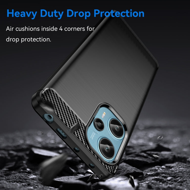 For Xiaomi Redmi Note 12 Turbo 5G Brushed Texture Carbon Fiber TPU Phone Case