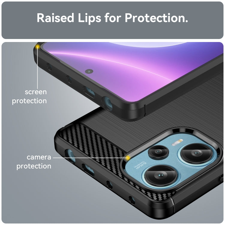 For Xiaomi Redmi Note 12 Turbo 5G Brushed Texture Carbon Fiber TPU Phone Case