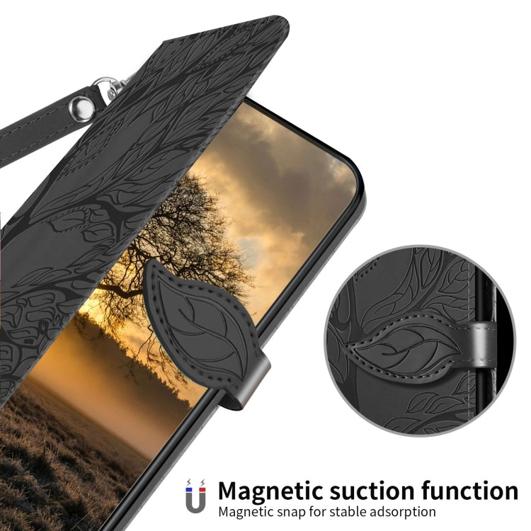 For Xiaomi Redmi 12 4G Life of Tree Embossing Pattern Horizontal Flip Leather Phone Case