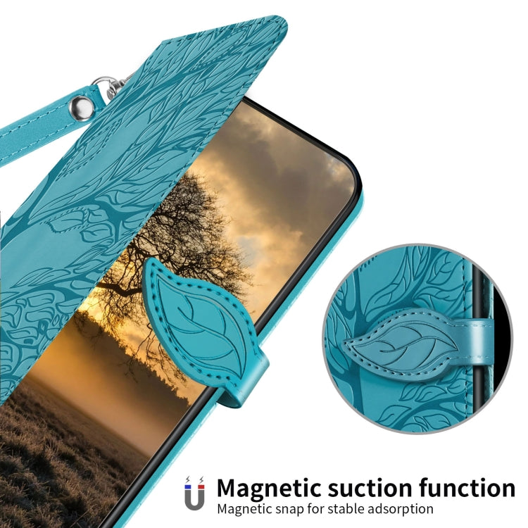 For Xiaomi Redmi 12 4G Life of Tree Embossing Pattern Horizontal Flip Leather Phone Case