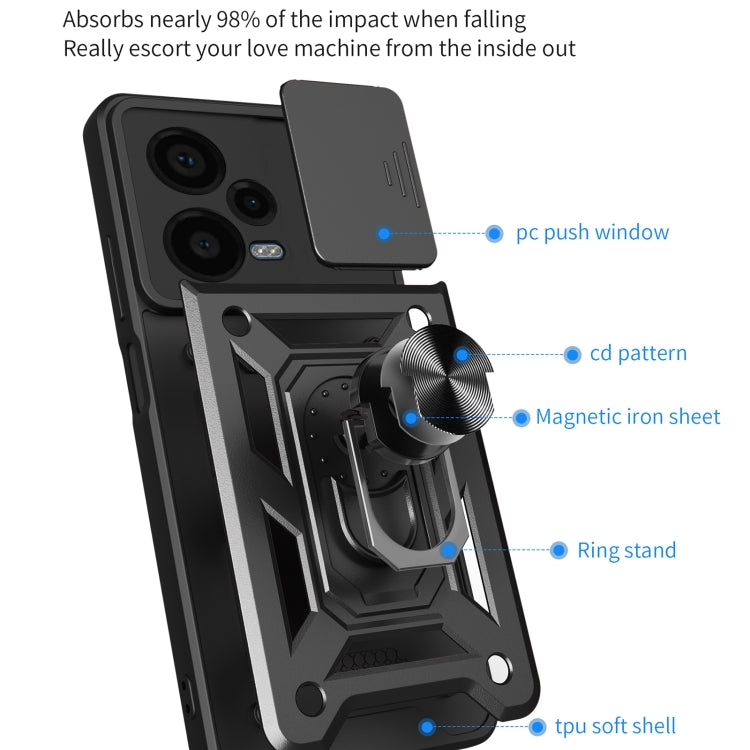 For Xiaomi Redmi Note 12 Pro+ 5G Sliding Camera Cover Design TPU+PC Protective Case