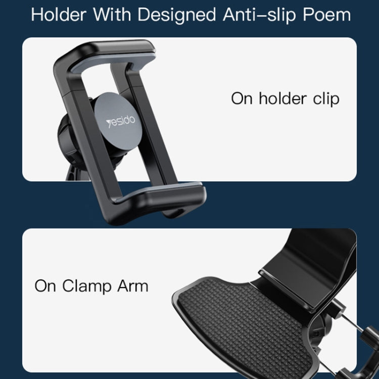 Yesido C103 Car Dashboard Snap-On Mobile Phone Navigation Holder(Black)