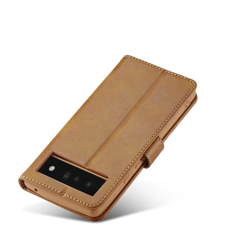 For Google Pixel 6a LC.IMEEKE Calf Texture Flip Leather Phone Case