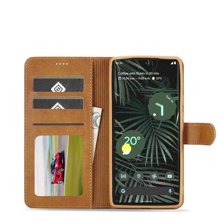 For Google Pixel 6a LC.IMEEKE Calf Texture Flip Leather Phone Case