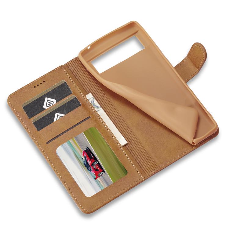 For Google Pixel 6a LC.IMEEKE Calf Texture Flip Leather Phone Case