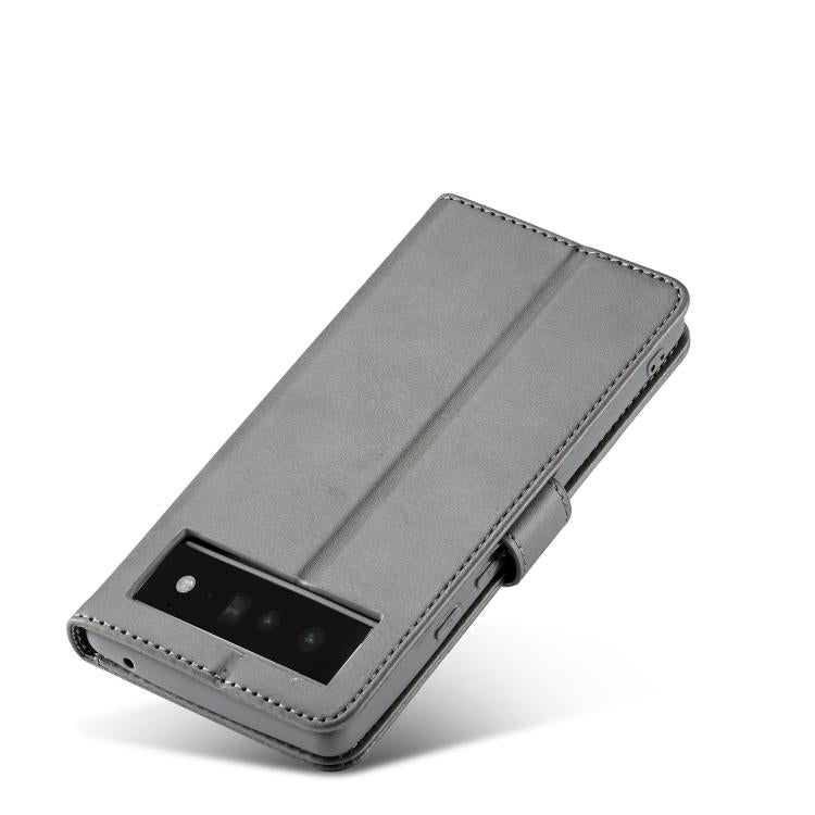 For Google Pixel 6a LC.IMEEKE Calf Texture Flip Leather Phone Case